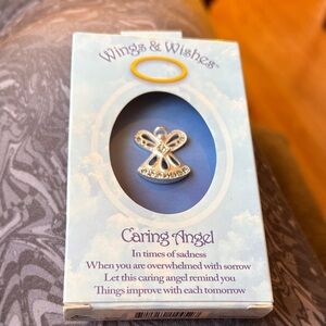 Silver Caring Angel Brooch